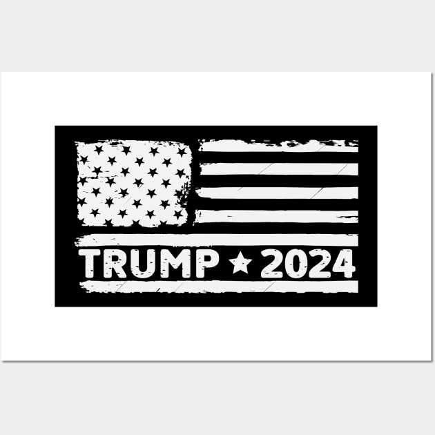 Trump 2024 American Flag Wall Art by Dylante